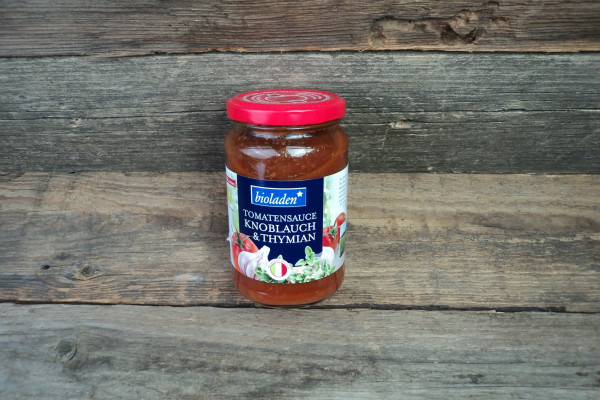 Bio Tomatensauce Knoblauch Thymian