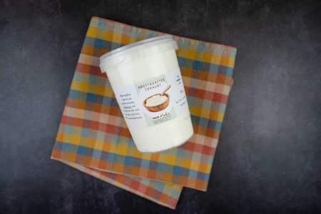 Abgetropfter Joghurt