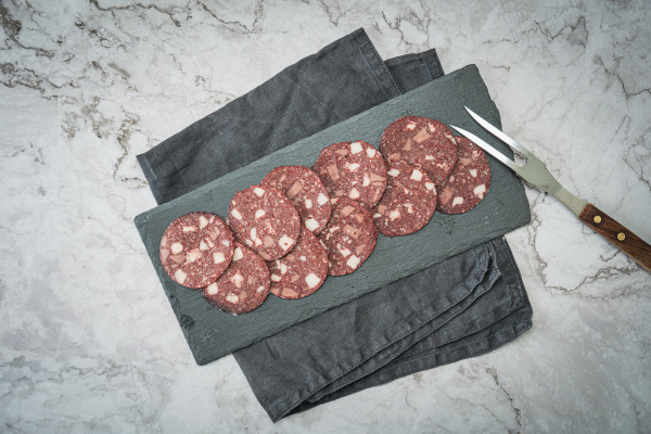 Hausmacher Blutwurst geschnitten