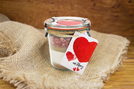 Backmischung Erdbeer-Schoko-Kuchen Mit Herz